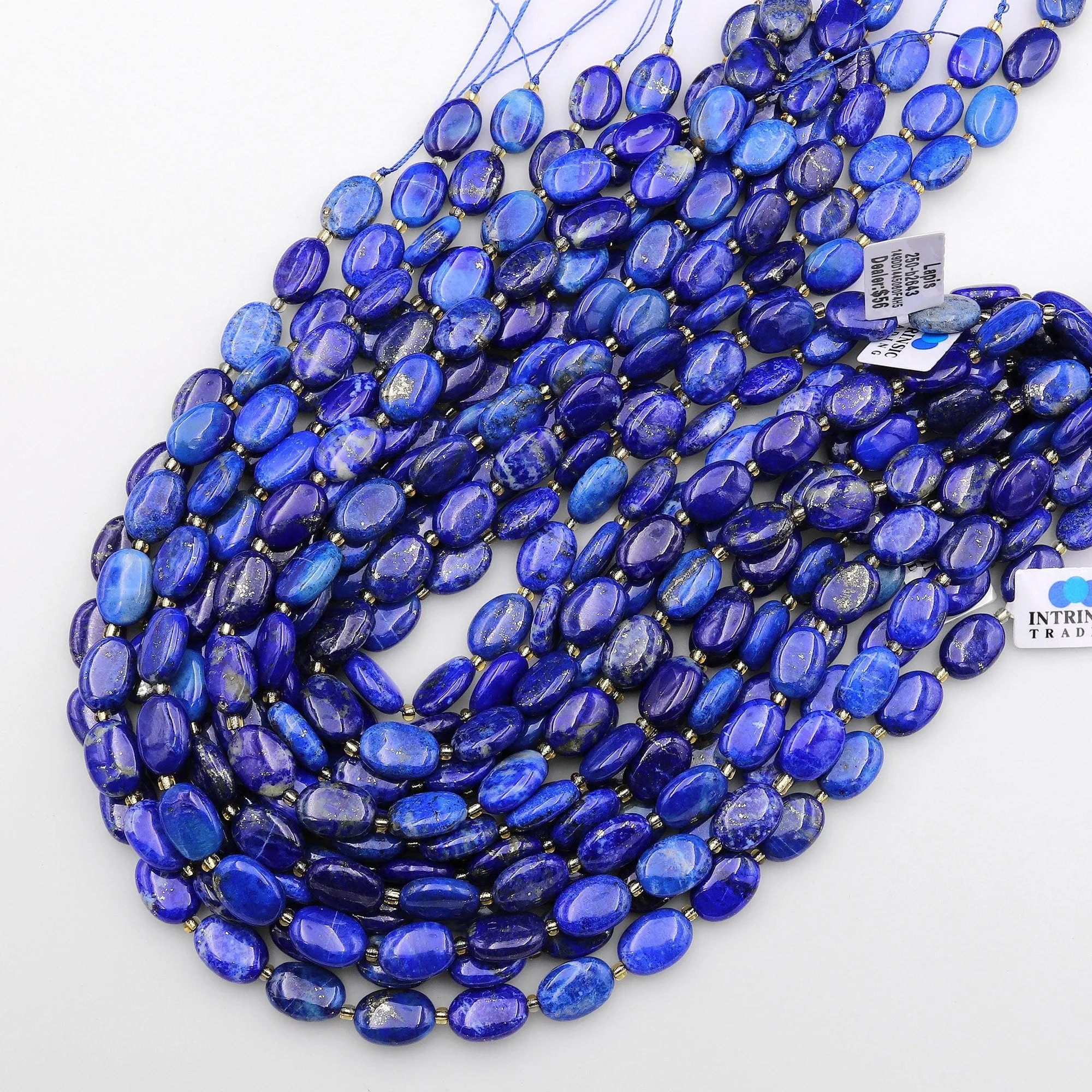 AAA Genuine 100% Natural Blue Lapis 10x14mm Oval Beads 15.5" Strand