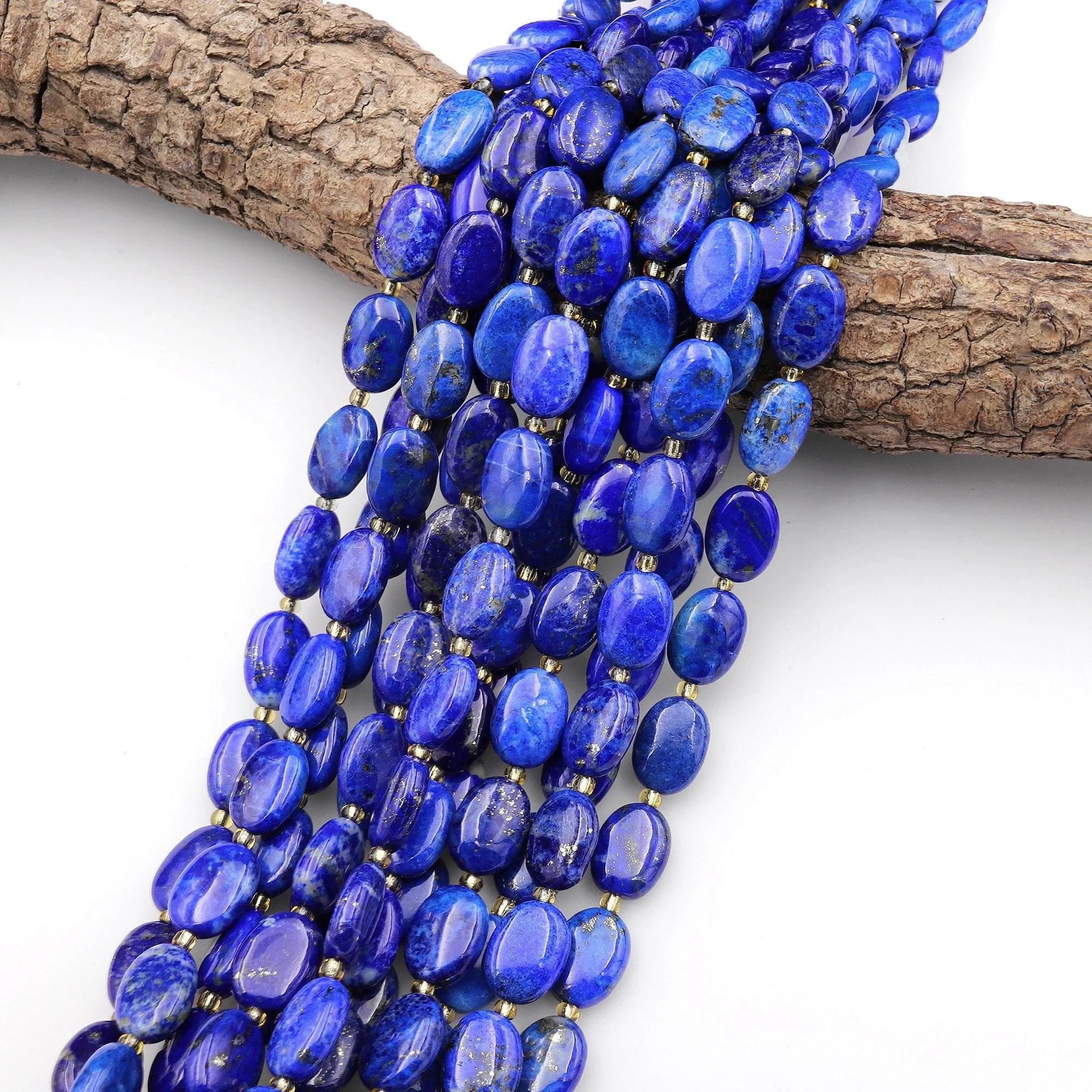 AAA Genuine 100% Natural Blue Lapis 10x14mm Oval Beads 15.5" Strand