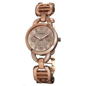 Akribos Xxiv Multi-Function Rose Dial Rose Gold-tone Ladies Watch AK703RG