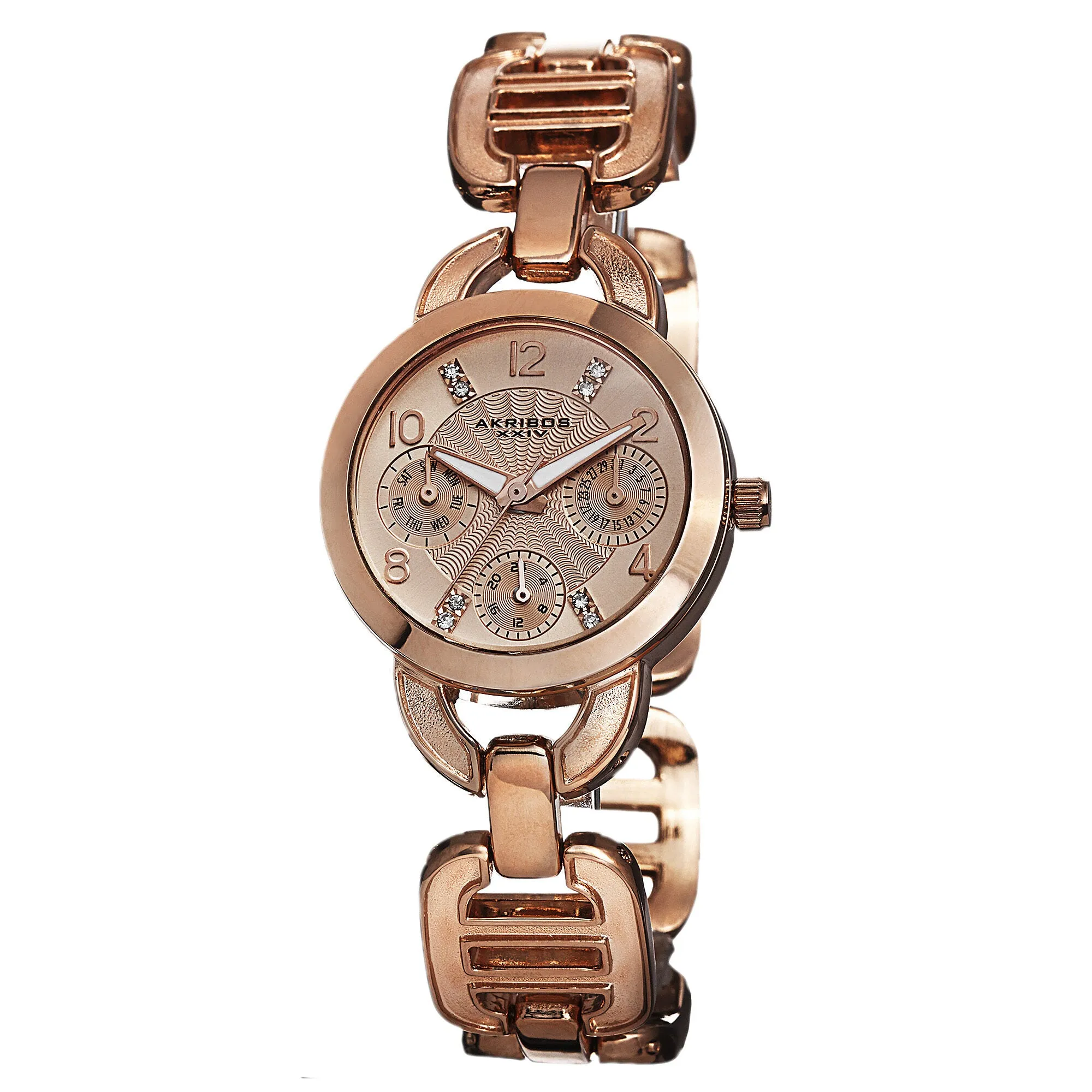 Akribos Xxiv Multi-Function Rose Dial Rose Gold-tone Ladies Watch AK703RG