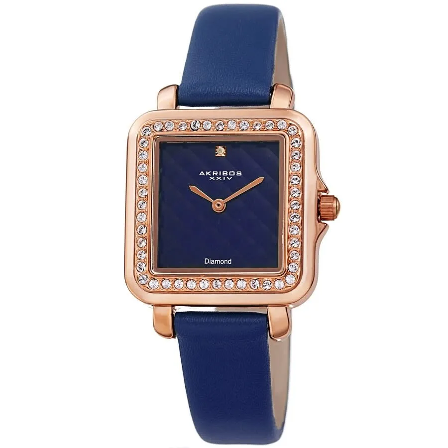 Akribos Xxiv Quartz Diamond Blue Dial Ladies Watch AK1106BU