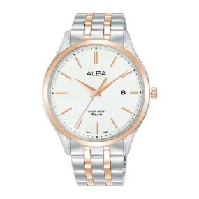 Alba Quartz Two-Tone White Marble Dial Men's Watch| AS9R28