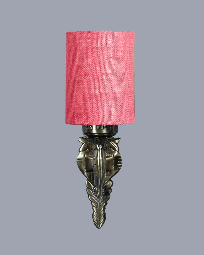 Alluring Antique Gold Jute Conical Shade Wall Lamp