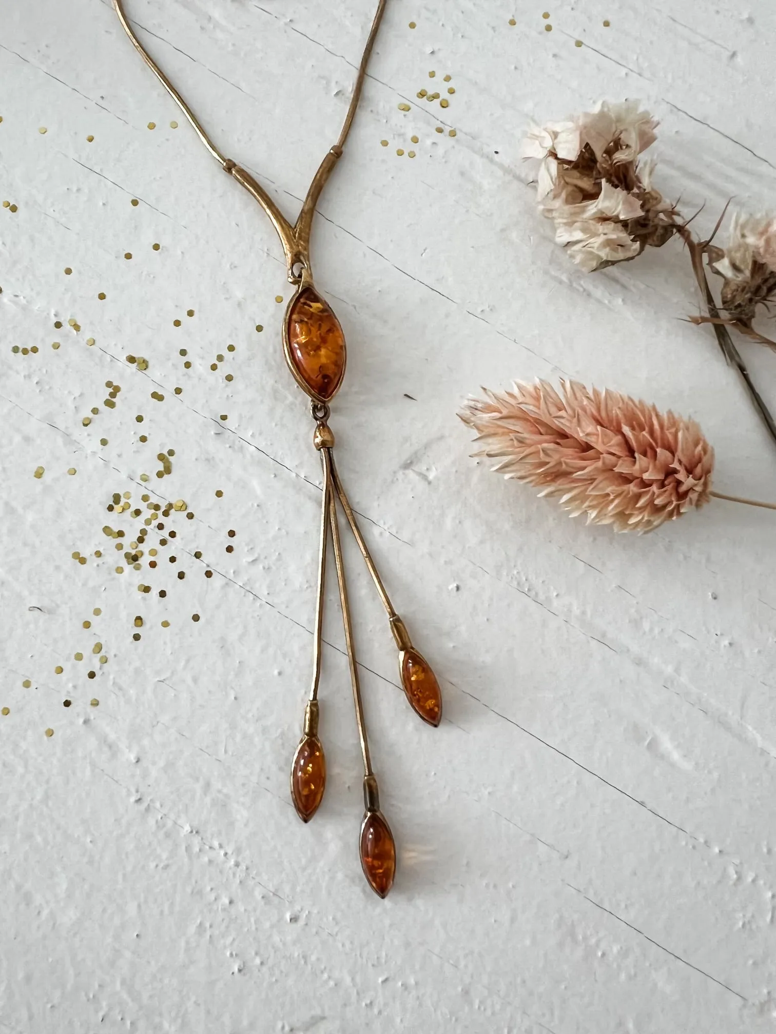 Amber Lariat Necklace SF