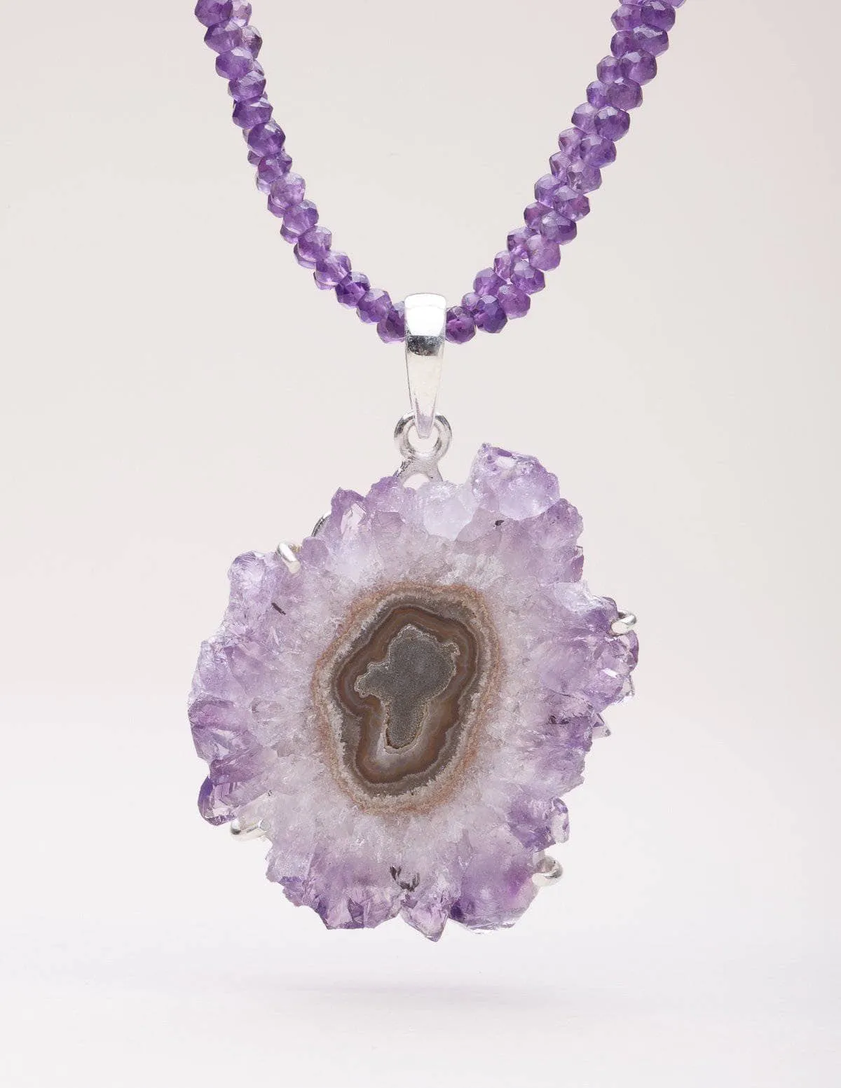 Amethyst Stalactite Gemstone Necklace - One Of A Kind