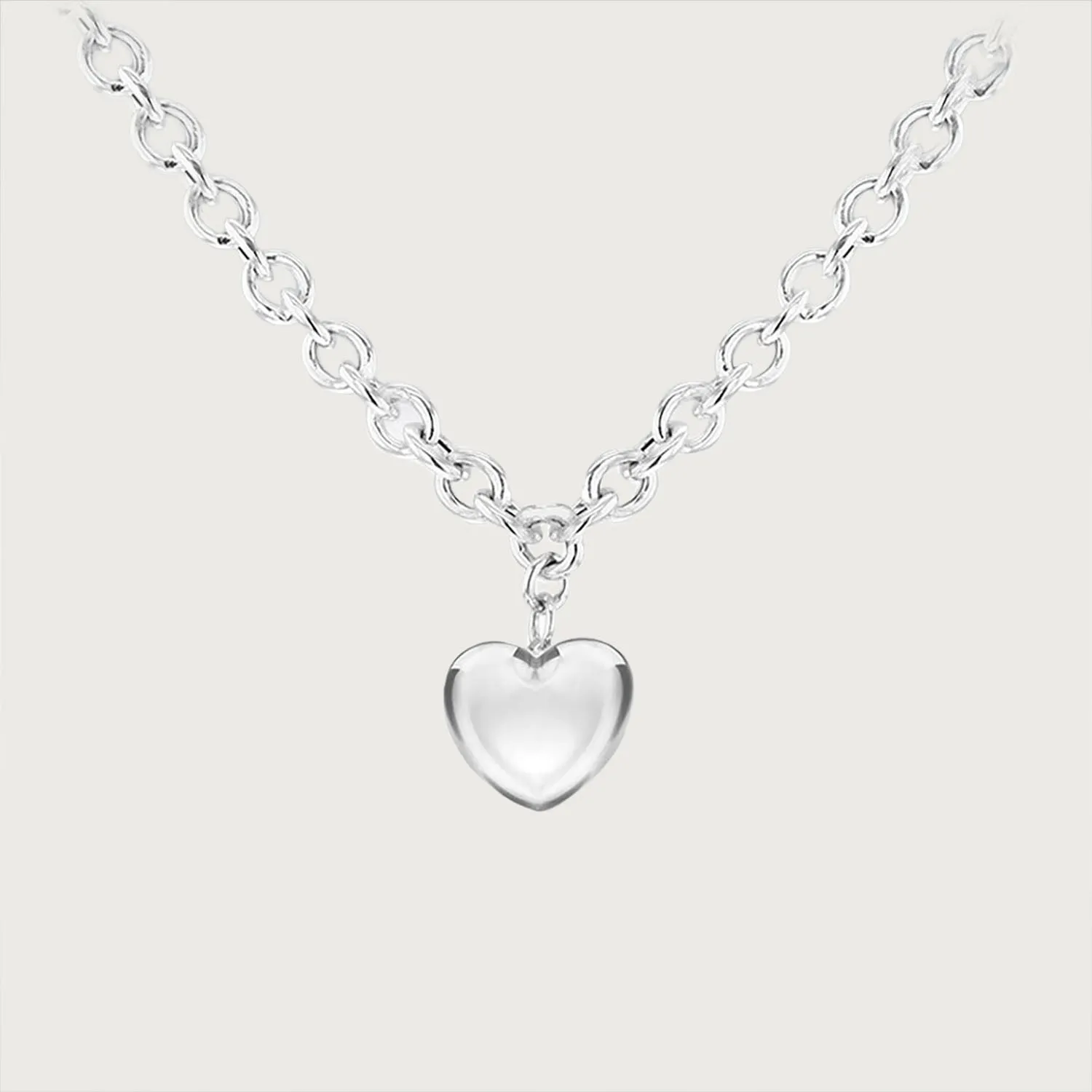 Amore Puff Heart Chain Necklace