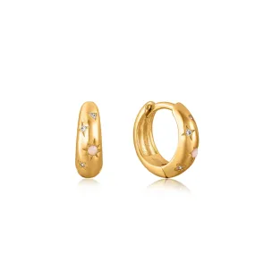 Ania Haie Gold Starry Kyoto Opal Huggie Hoop Earrings