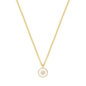 Ania Haie Optic White Enamel Disc Gold Necklace