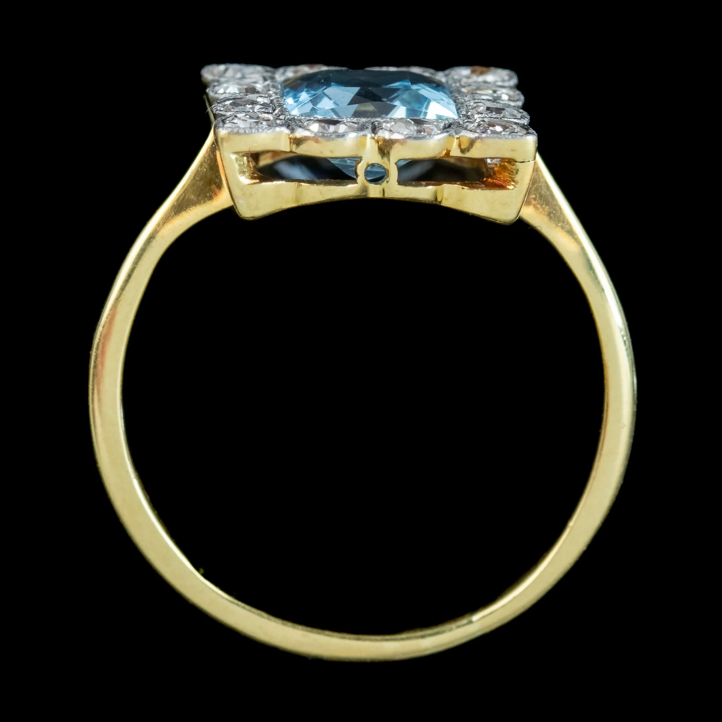 Antique Art Deco Aquamarine Diamond Ring 1.3ct Aqua