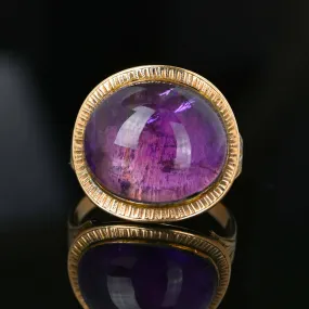 Antique Dated 1796 Amethyst Cabochon Georgian Ring