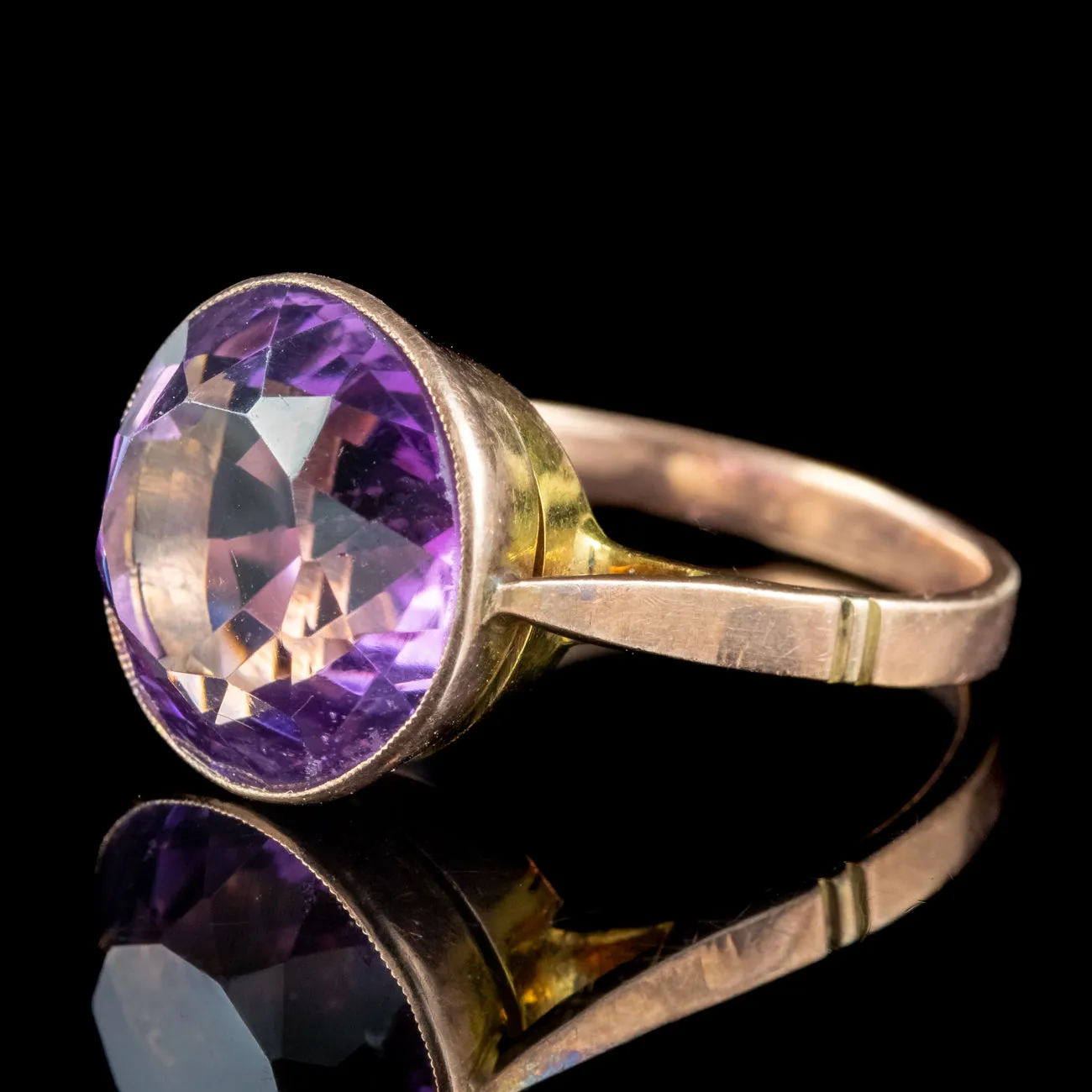 Antique Edwardian Amethyst Ring 6ct Amethyst