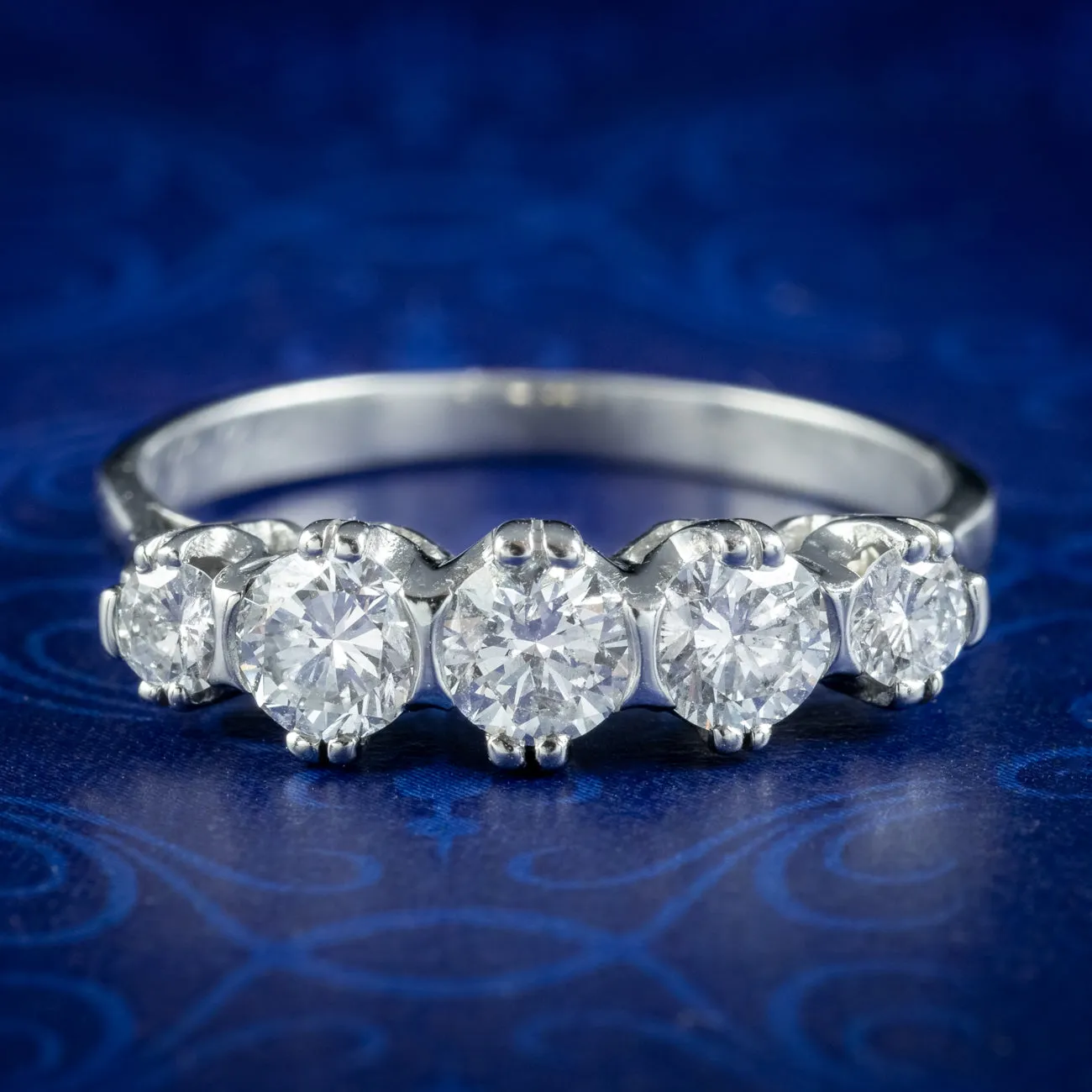 Antique Edwardian Five Stone Diamond Ring 1.2ct Of Diamond