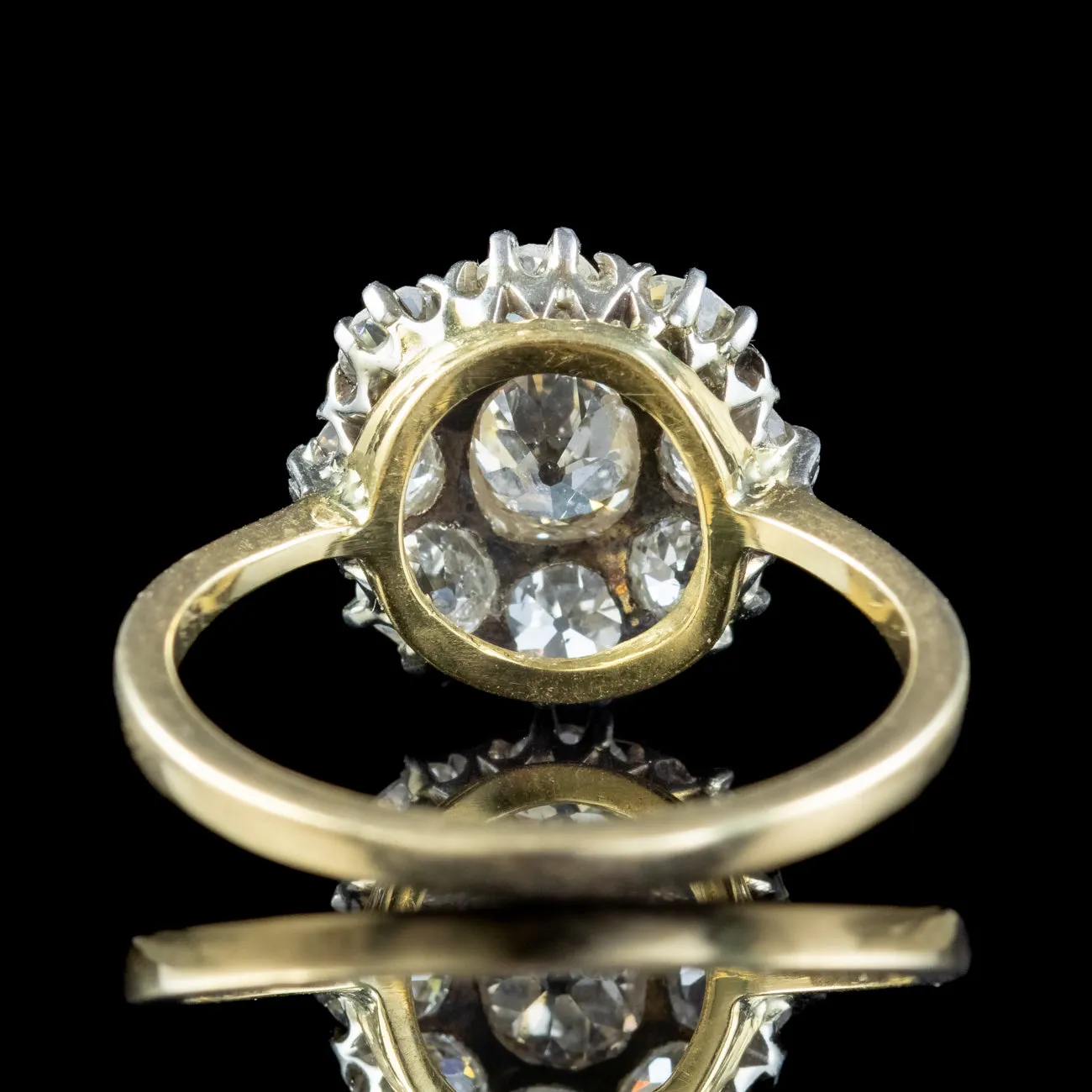 Antique Edwardian Old Cut Diamond Cluster Ring 2.3ct Diamond