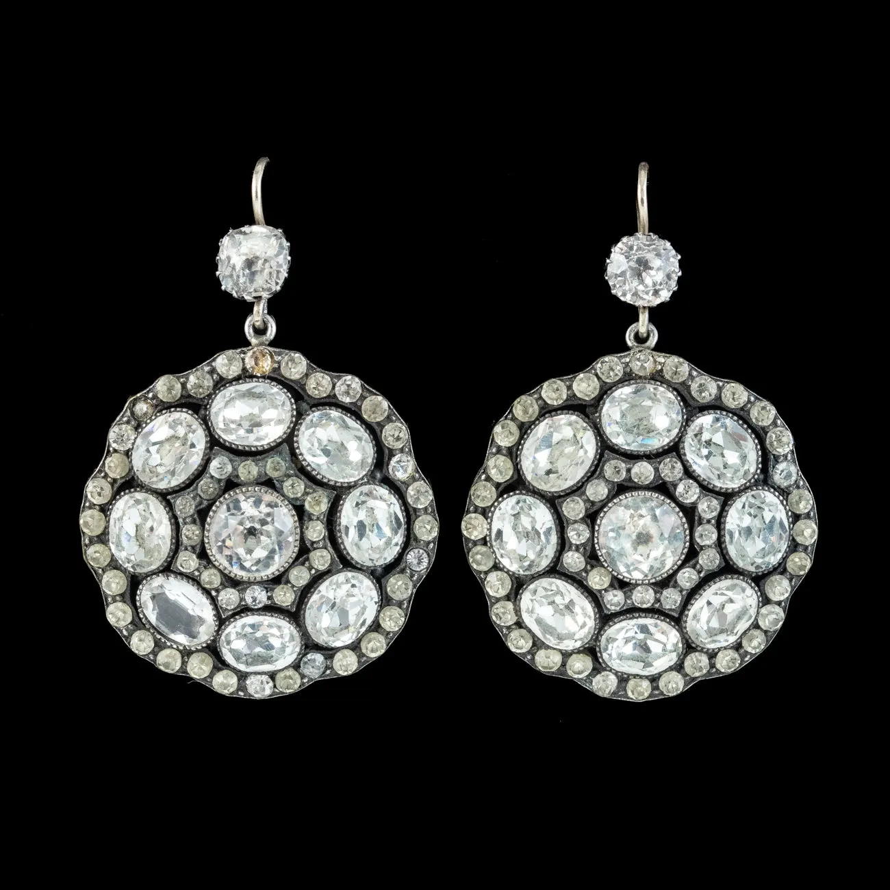 Antique Edwardian Paste Drop Earrings