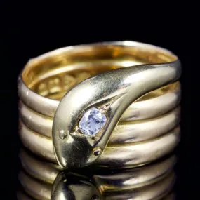 Antique Edwardian Snake Diamond Ring 18Ct Gold Dated 1917