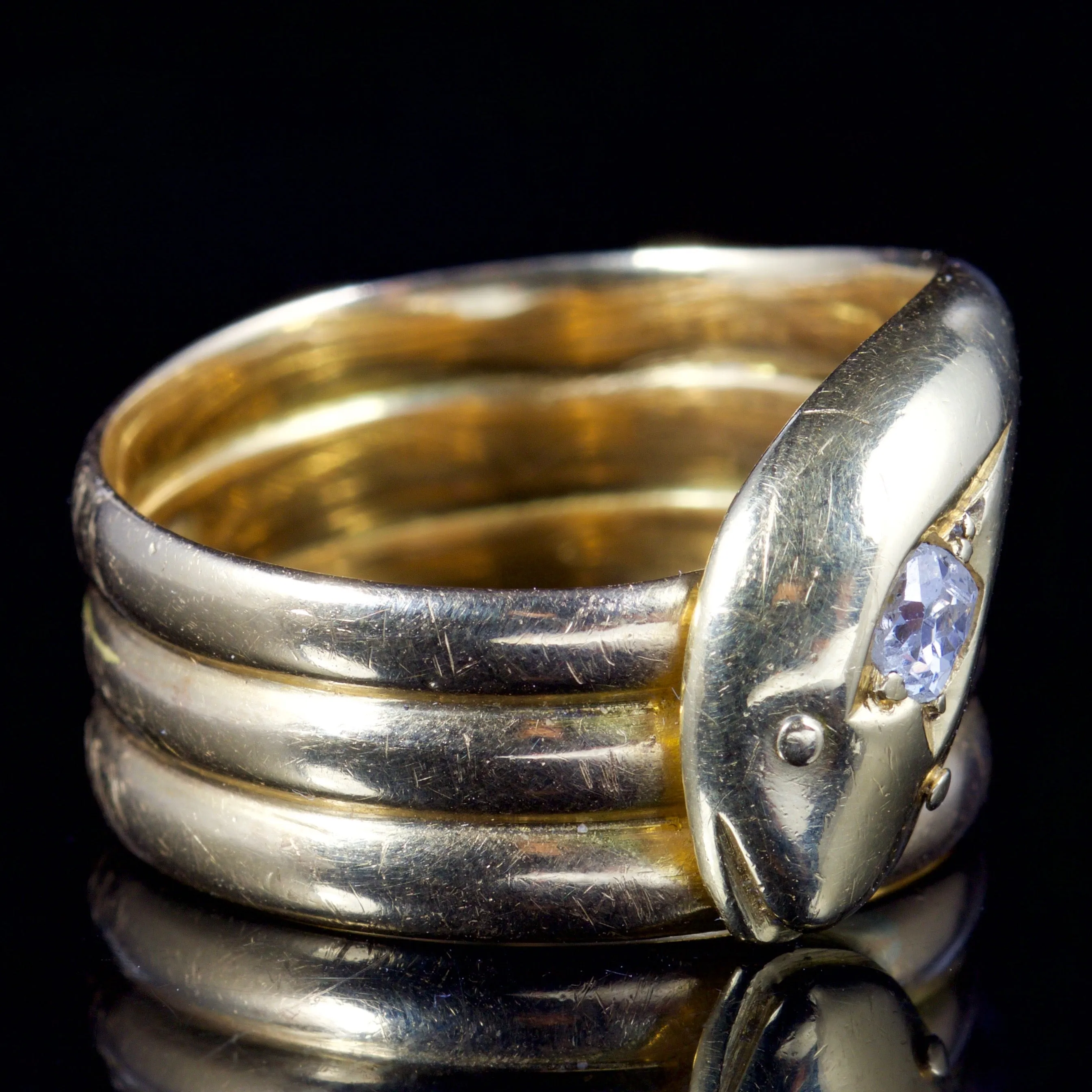 Antique Edwardian Snake Diamond Ring 18Ct Gold Dated 1917