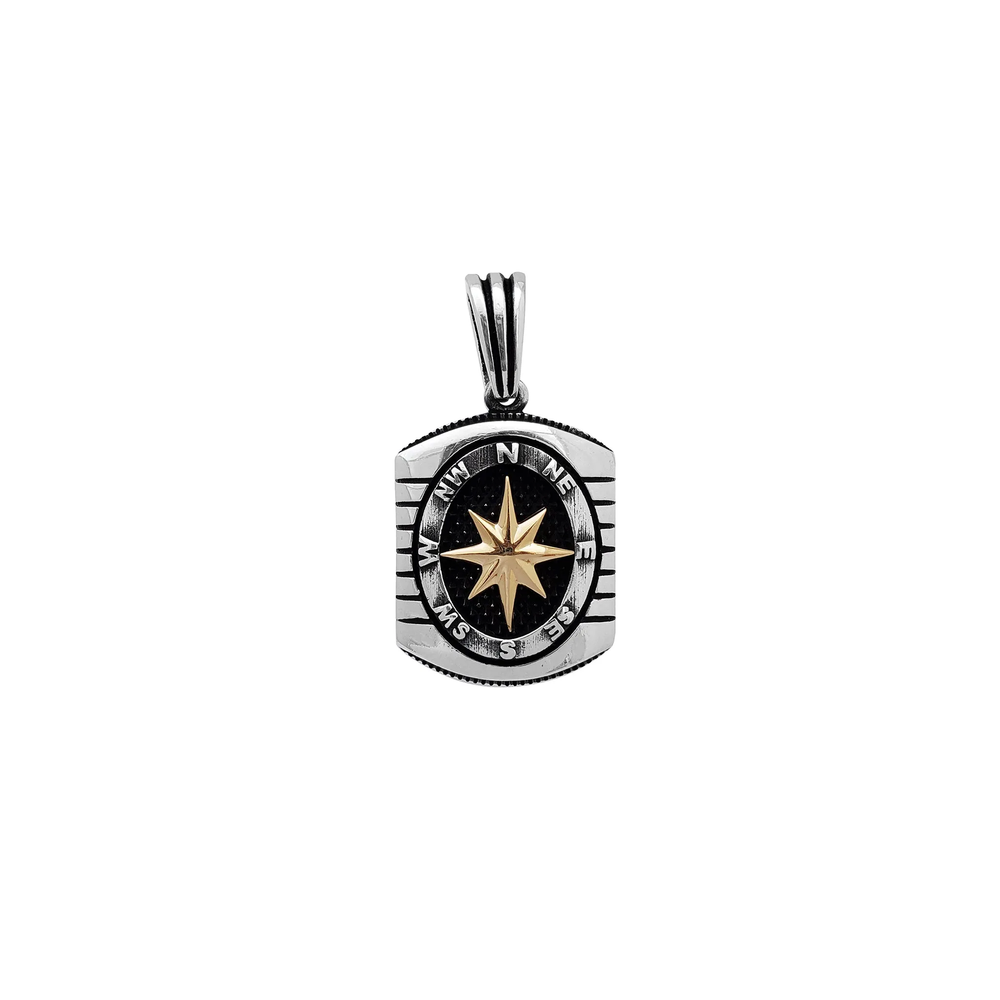 Antique Finish North Star Pendant (Silver)