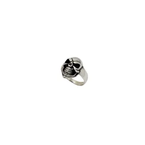 Antique Finish Skull Ring (Silver)