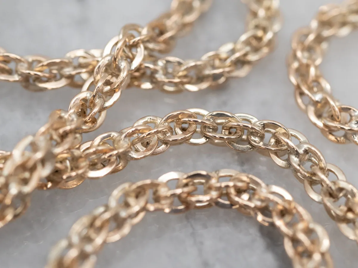 Antique Gold Double Cable Chain with Spring Ring Clasp