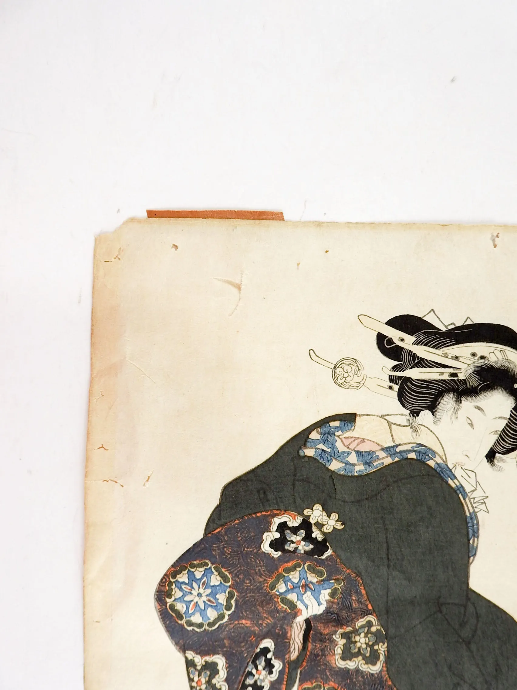 Antique Kunisada Beauty Kohura Japanese Woodblock Print