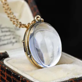 Antique Oval Rock Crystal Pools of Light Locket