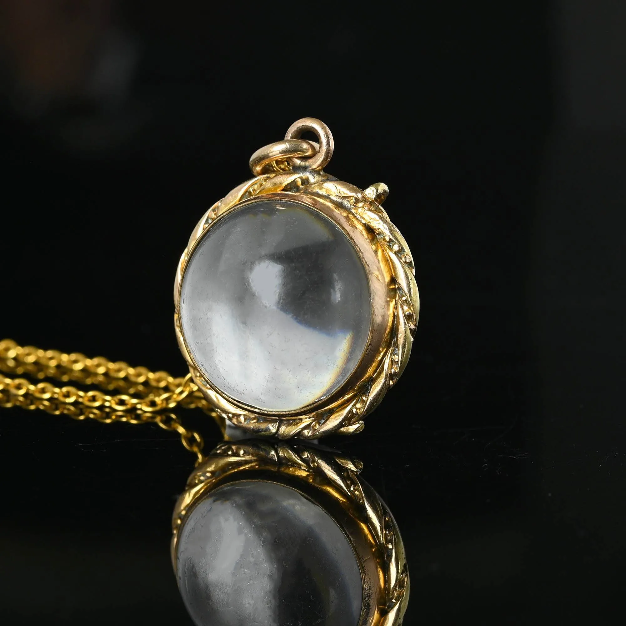 Antique Pools Of Light Rock Crystal Locket Pendant ON HOLD