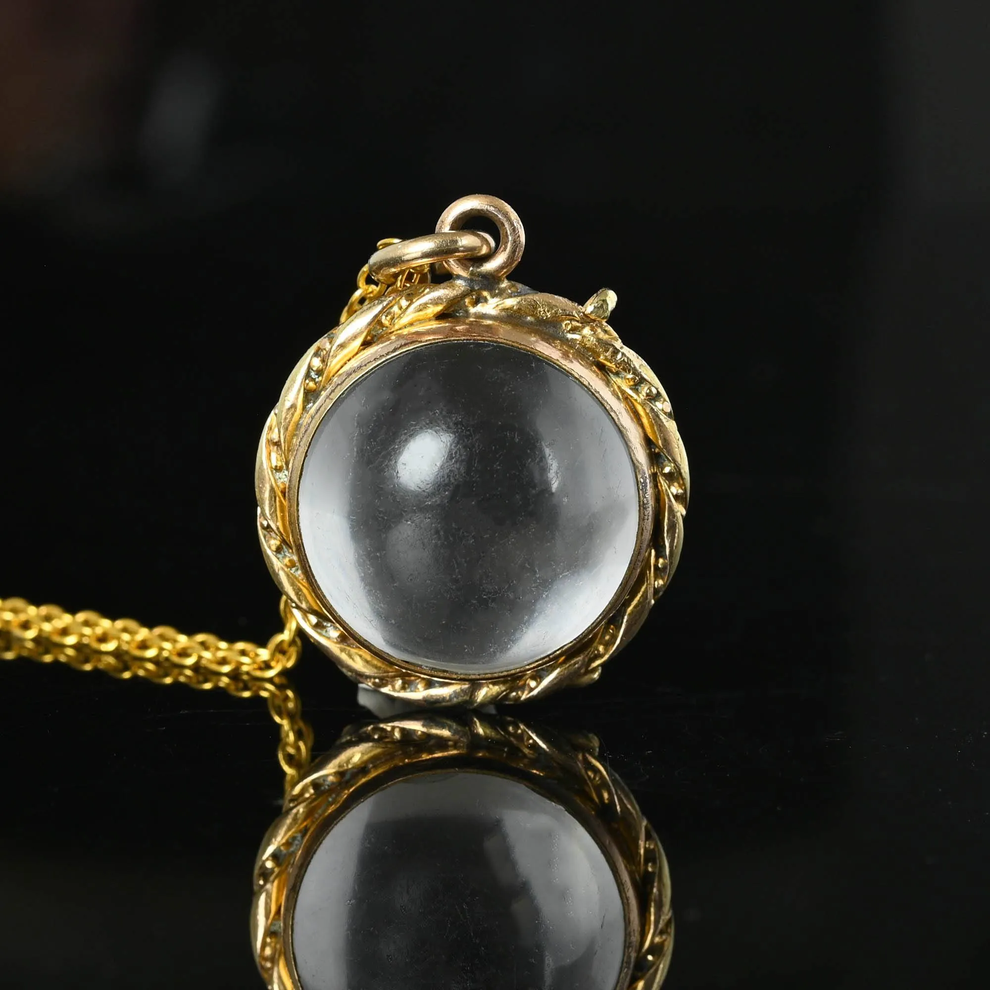 Antique Pools Of Light Rock Crystal Locket Pendant ON HOLD