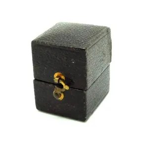 Antique Victorian Black Leather Ring Box