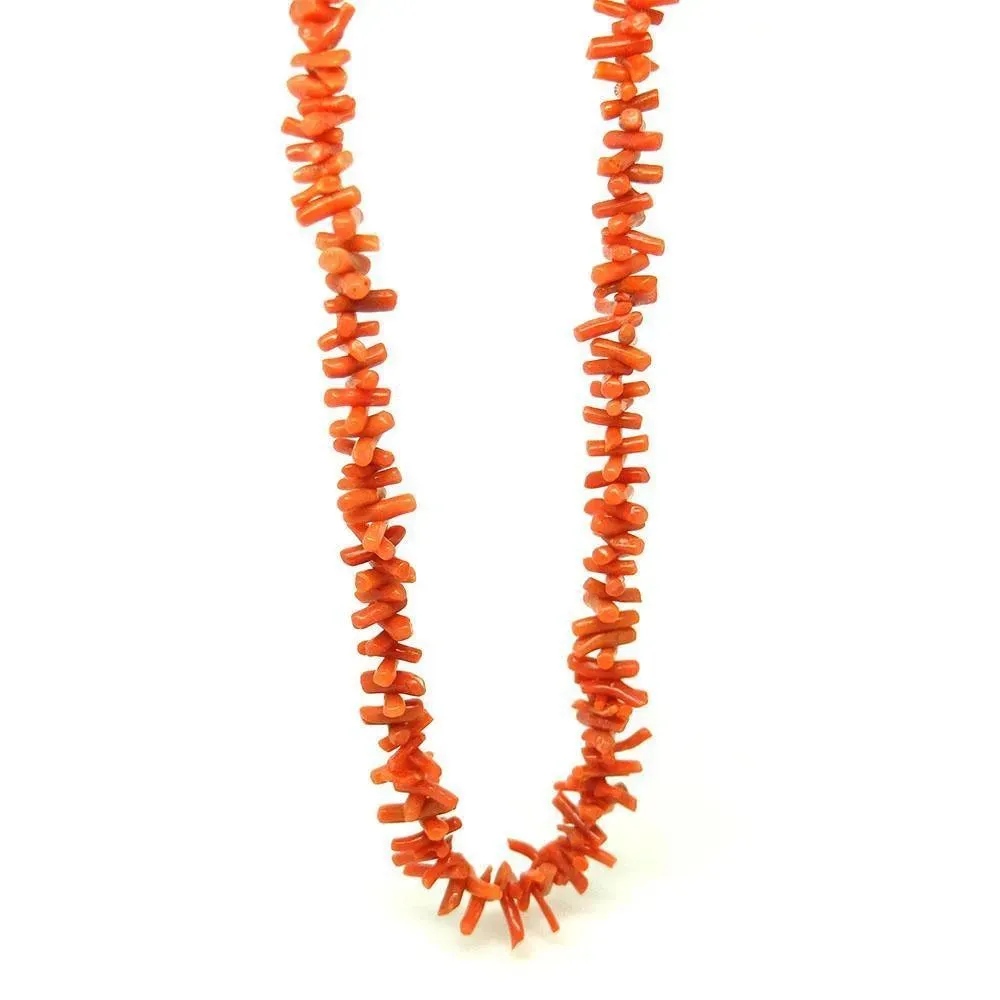 Antique Victorian Orange Branch Coral Necklace