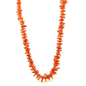 Antique Victorian Orange Branch Coral Necklace