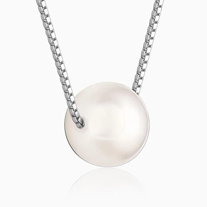 Anushka Sharma Silver White Pearl Moon Necklace