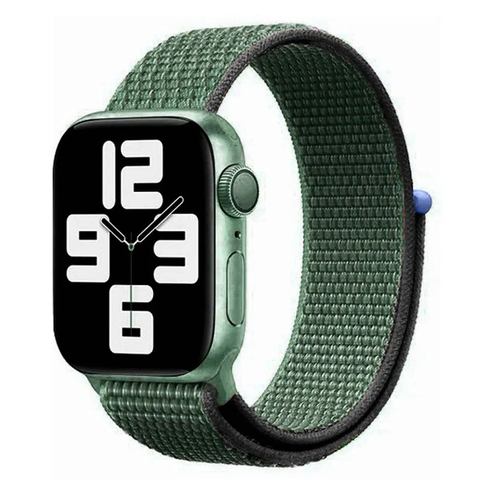 Apple Watch (38/40/SE/41MM) Lippa Nylon Rem - Mørkegrøn