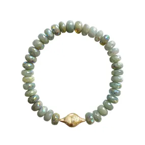 AQUAMARINE WITH TITANIUM STRETCH BRACELET