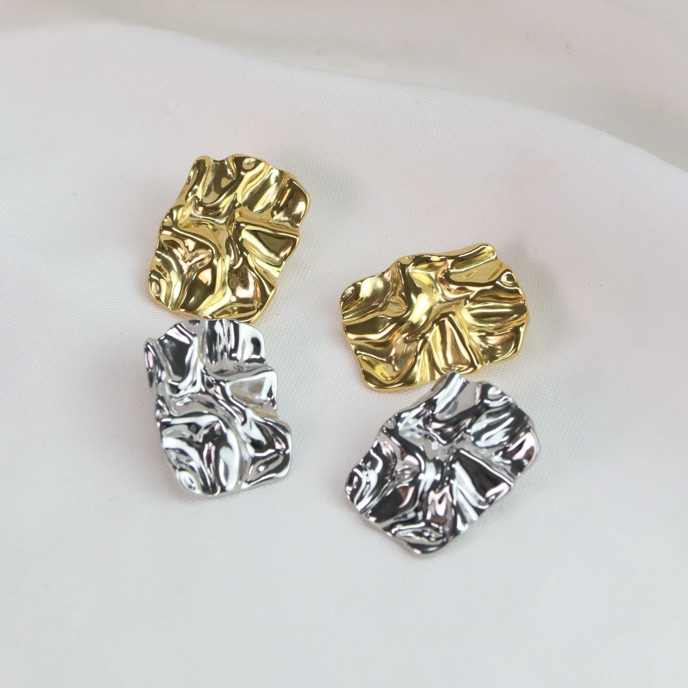 Athena | Chunky Gold Statement Stud Earrings