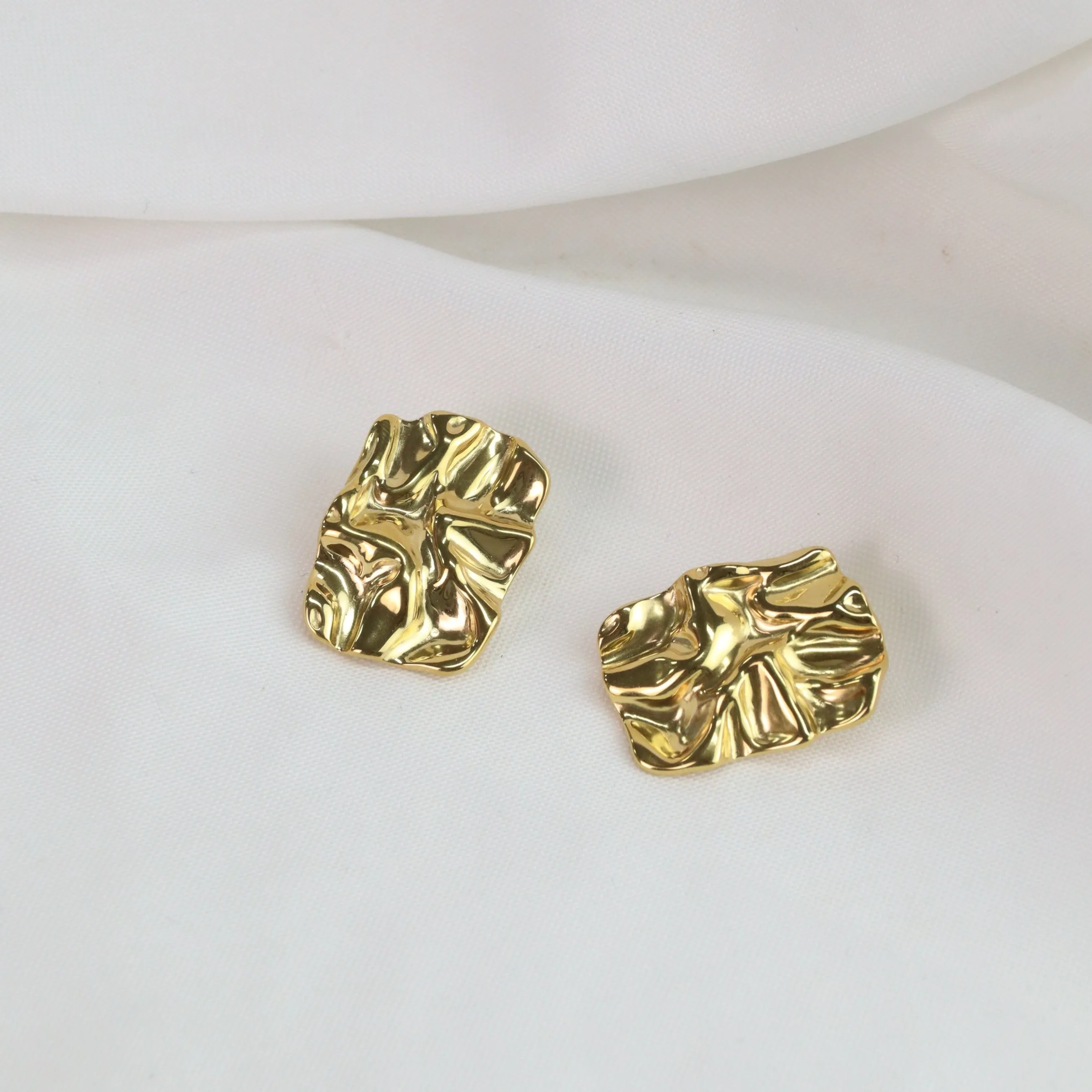 Athena | Chunky Gold Statement Stud Earrings