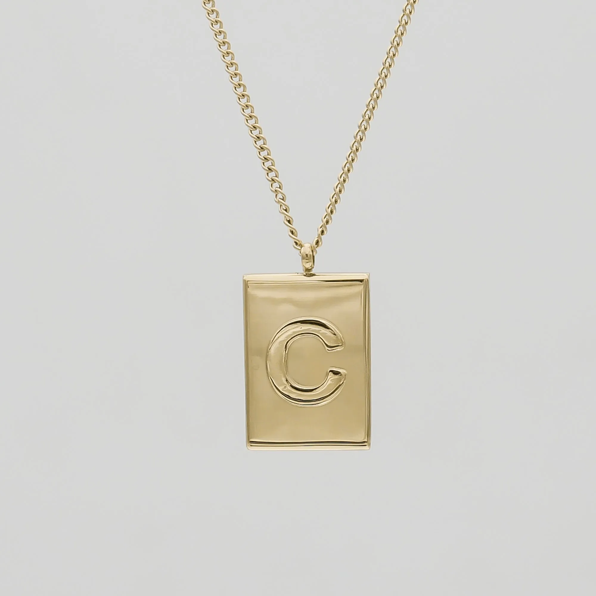 Athena Initial Tablet Necklace