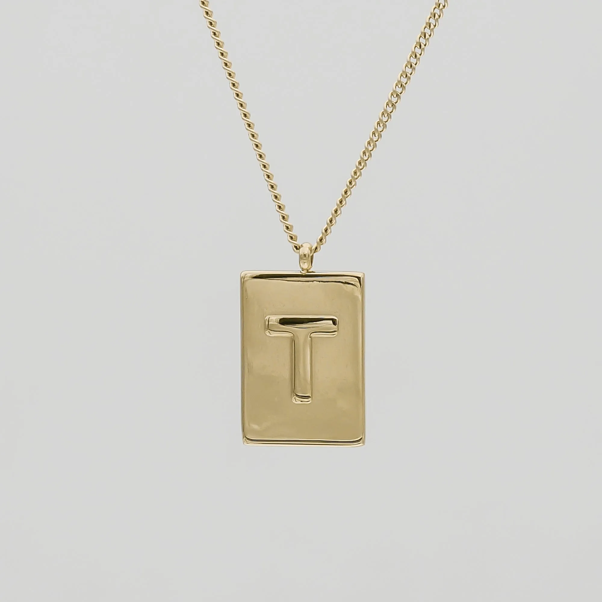 Athena Initial Tablet Necklace