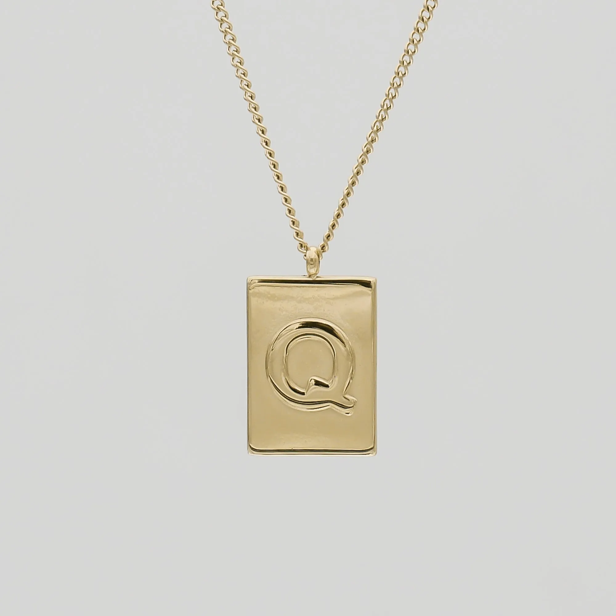 Athena Initial Tablet Necklace