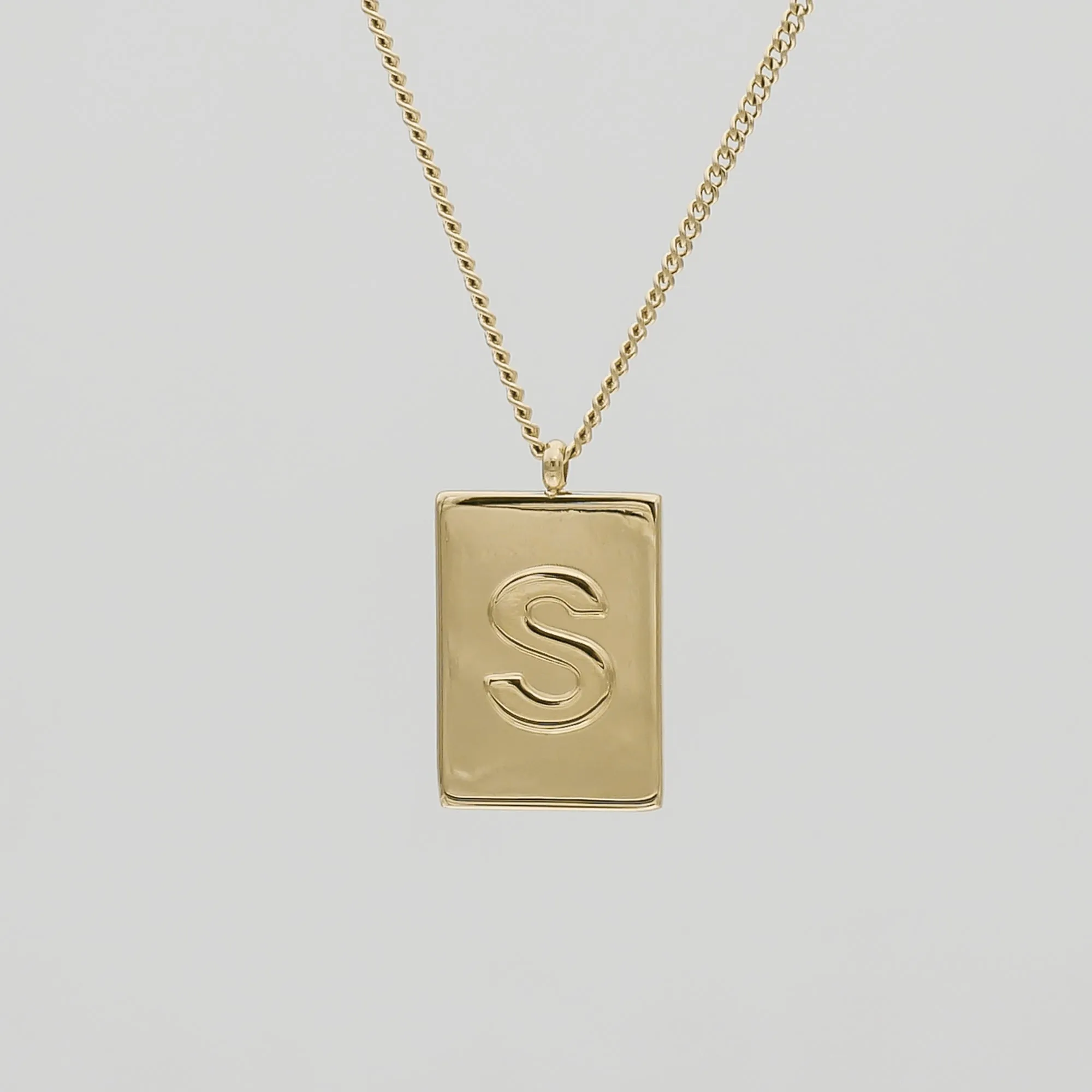 Athena Initial Tablet Necklace