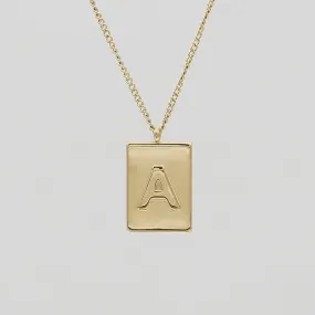 Athena Initial Tablet Necklace