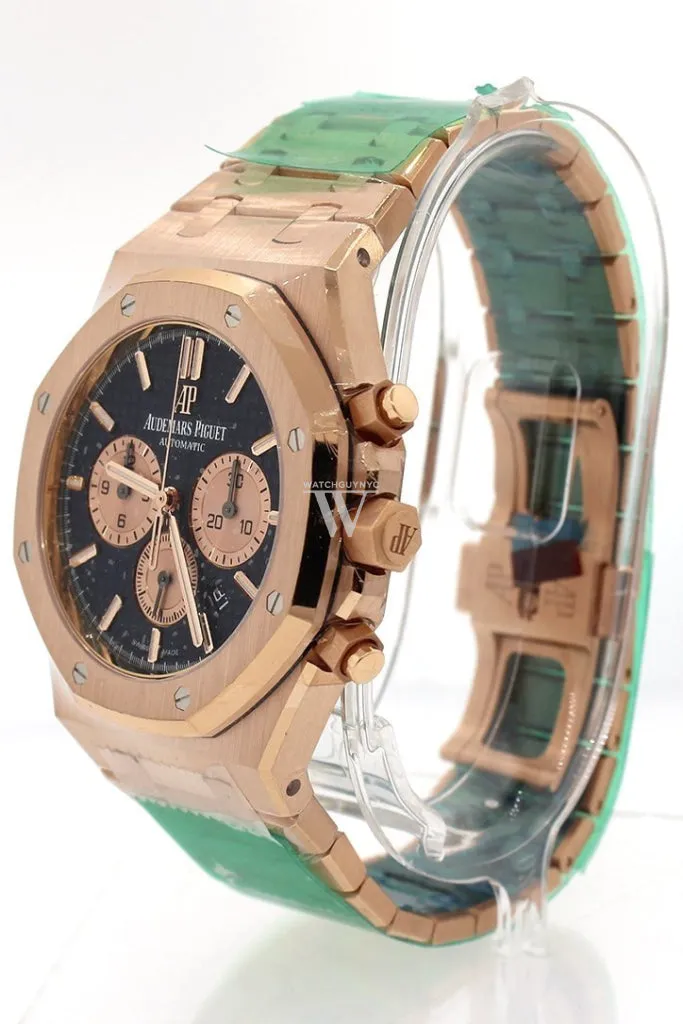 Audemars Piguet Royal Oak Blue Grande Tapisserie Dial Men's 18K Rose Gold Watch 26331OR.OO.1220OR.01 Pre Owned