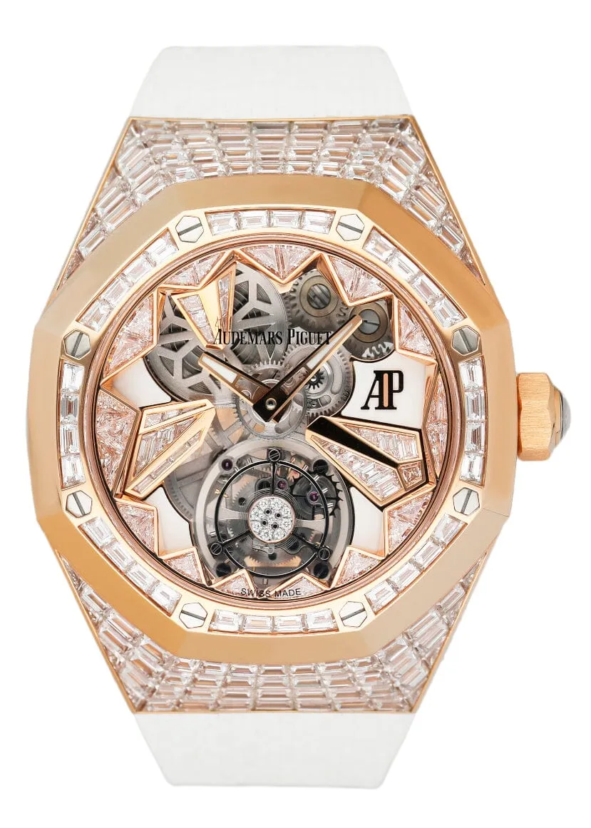 Audemars Piguet Royal Oak Concept Flying Tourbillon 26228OR Openworked Diamond Mens Watch Box Papers