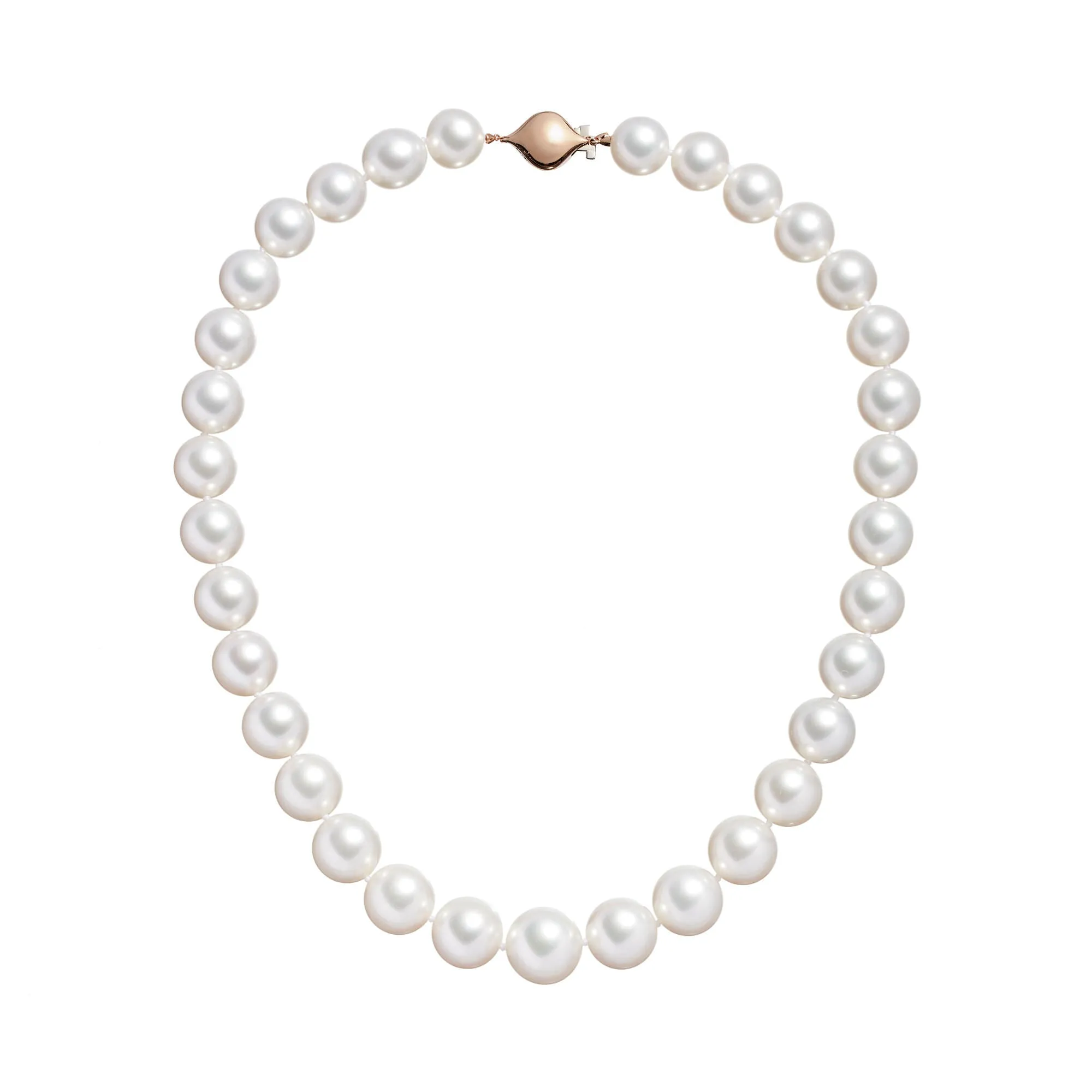 Australian South Sea Round Pearl Necklace in Rose Gold