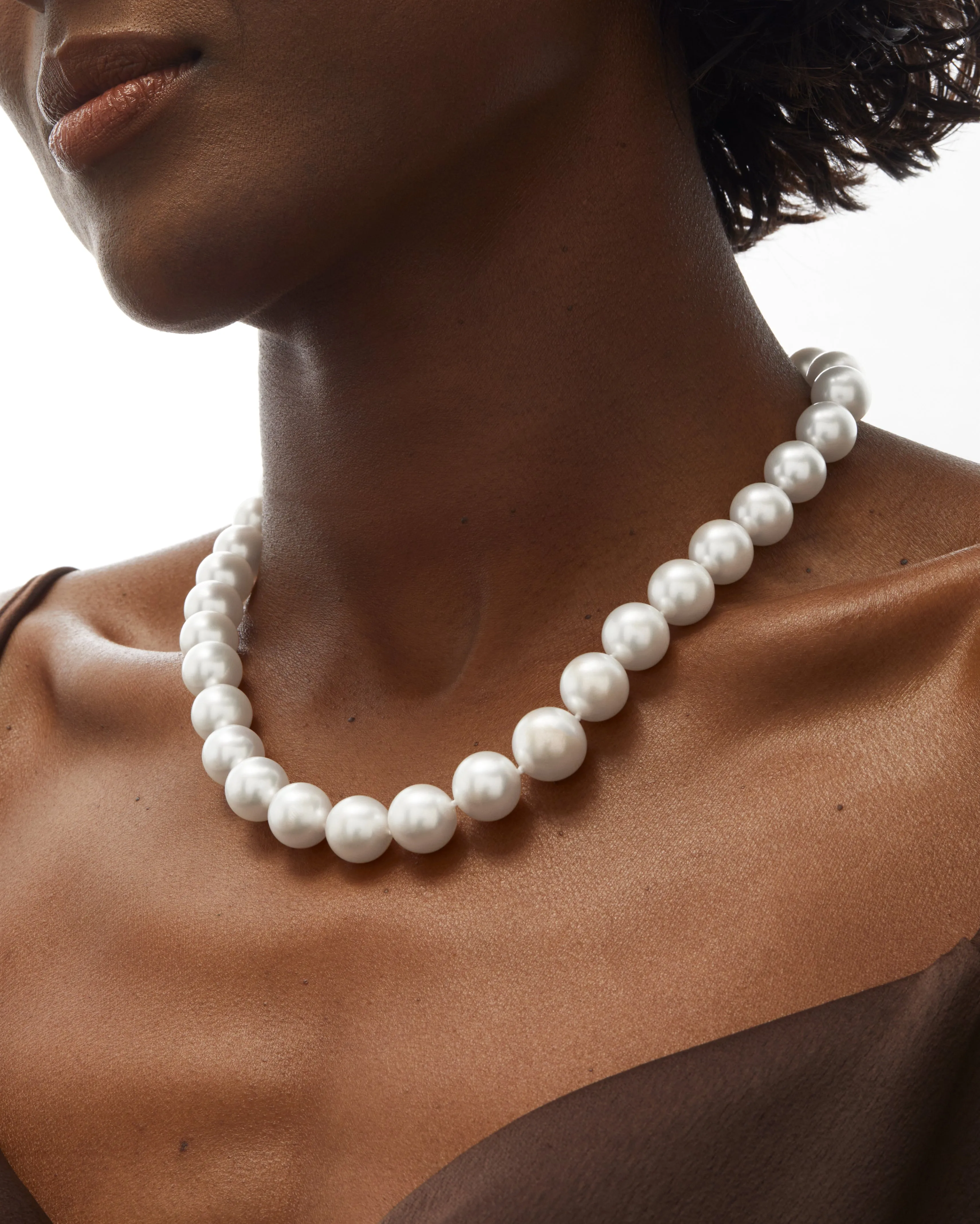 Australian South Sea Round Pearl Necklace in Rose Gold