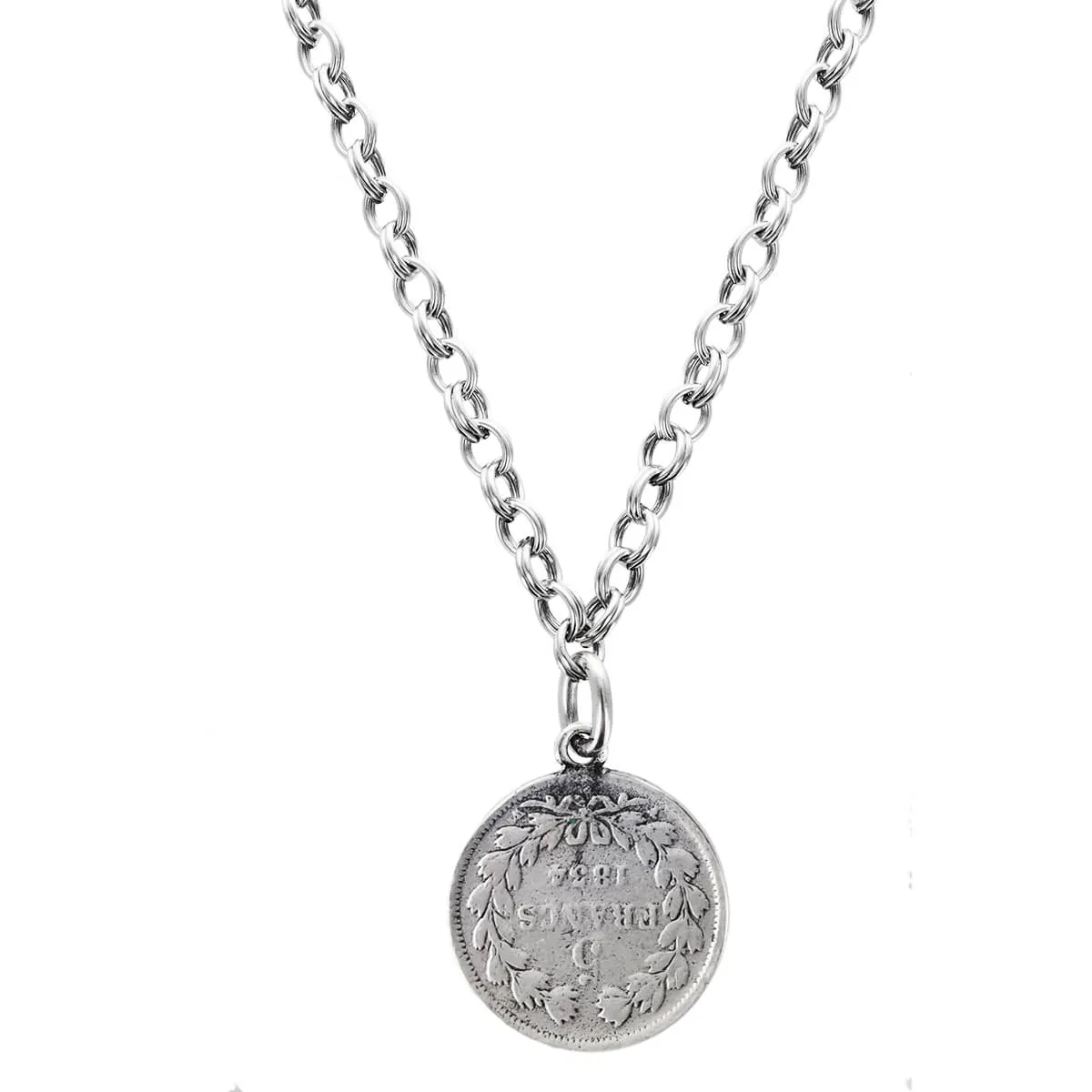 Avant Garde Paris Long French Coin Necklace