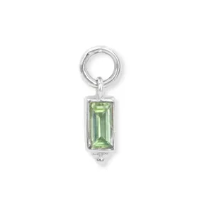 Baguette Apatite Silver Charm