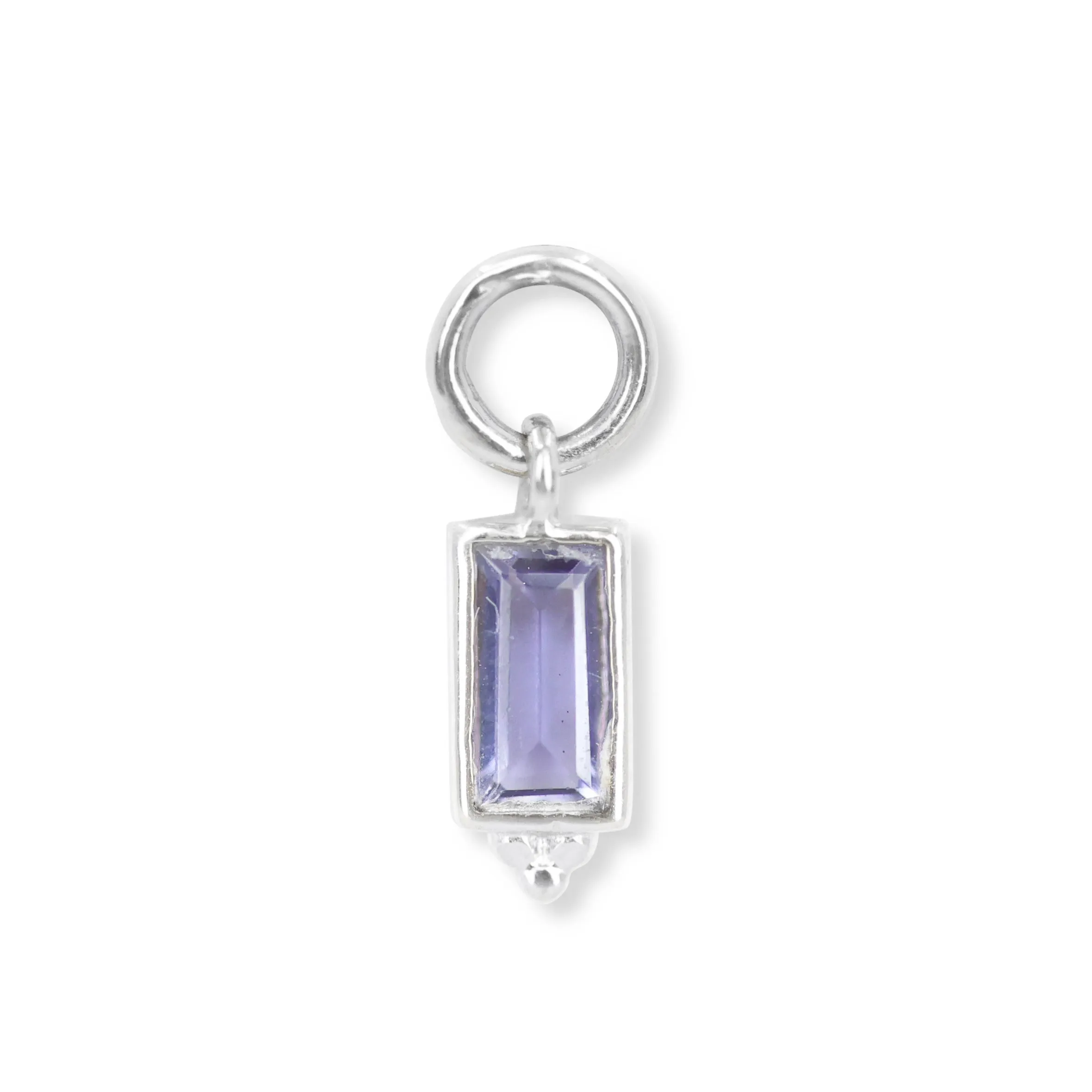 Baguette Iolite Silver Charm