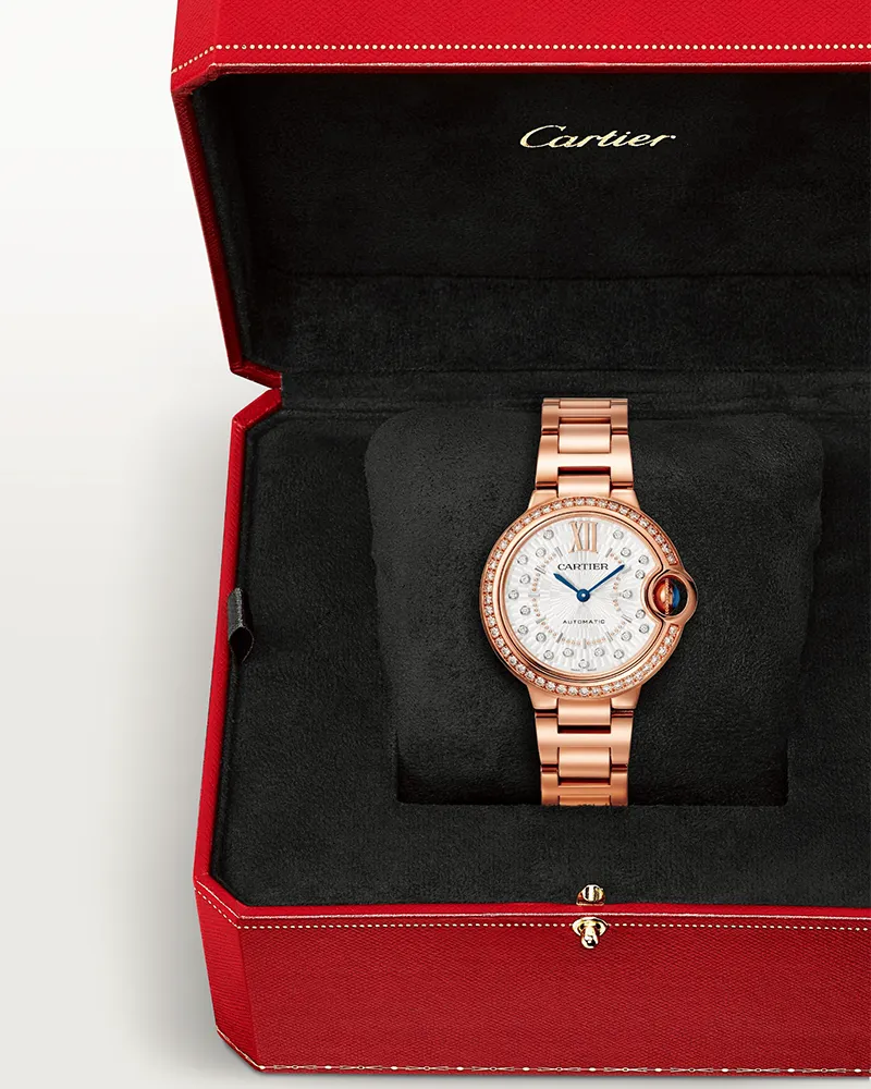 BALLON BLEU DE CARTIER, 33 MM, ROSE GOLD, DIAMONDS