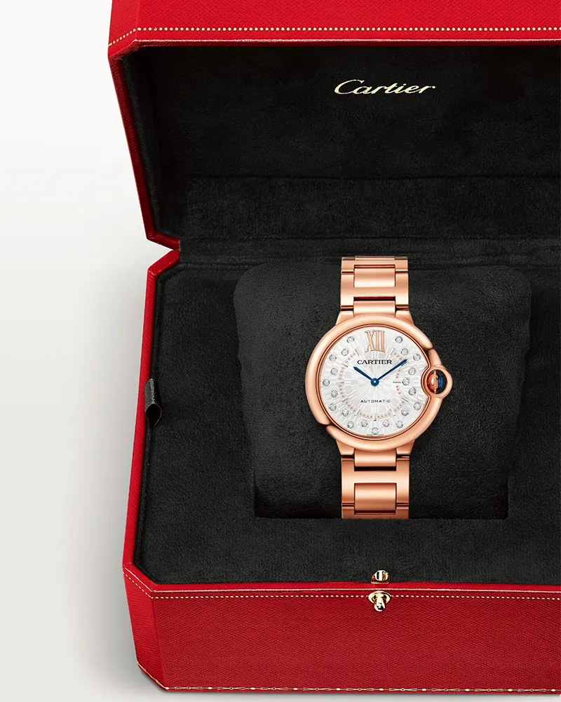 BALLON BLEU DE CARTIER, 36 MM, ROSE GOLD, DIAMONDS