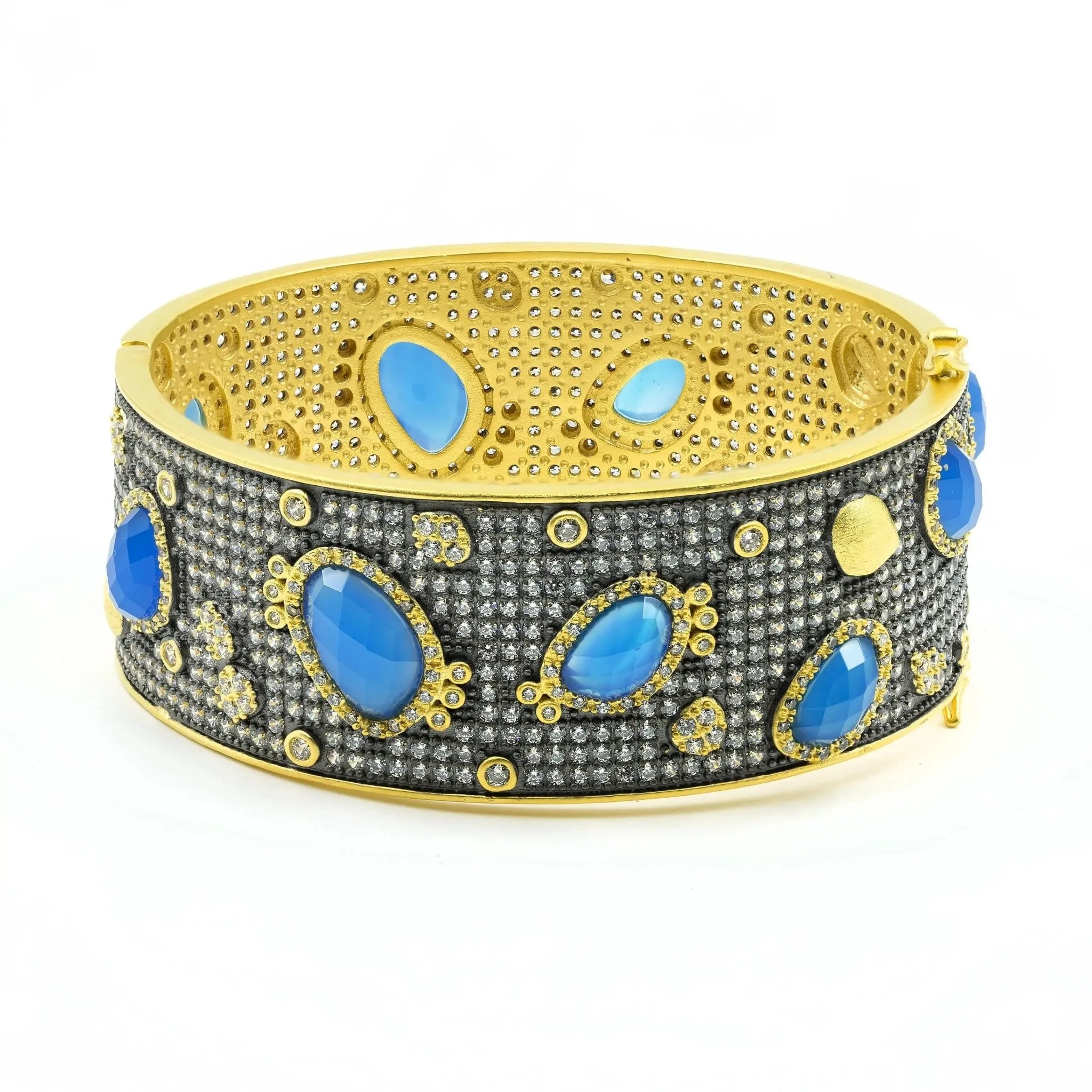 Baroque Blues Multi-Stone Large Bangle